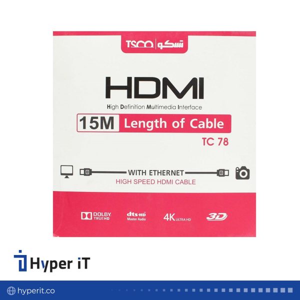 کابل HDMI تسکو مدل TC-78 به طول 15 متر