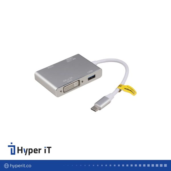 تبدیل 4K TYPE-C TO 4 in 1 IF-BOX HDMI/VGA/DVI