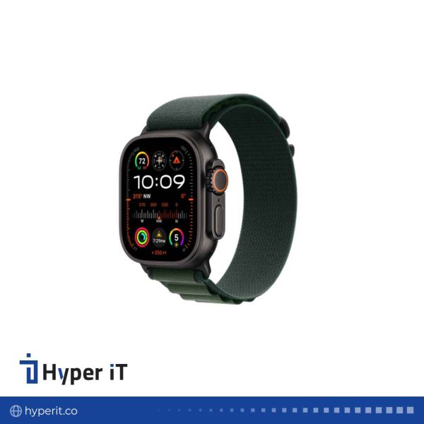 ساعت هوشمند اپل مدل Ultra 2 Titanium Case Alpine Loop Band 49mm رنگ زیتونی