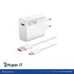شارژر شیائومی مدل 67 وات به همراه کابل تبدیل USB-C اصل