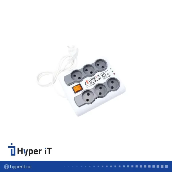محافظ برق امگا 6 خانه مدل P6000 کابل 3 متر