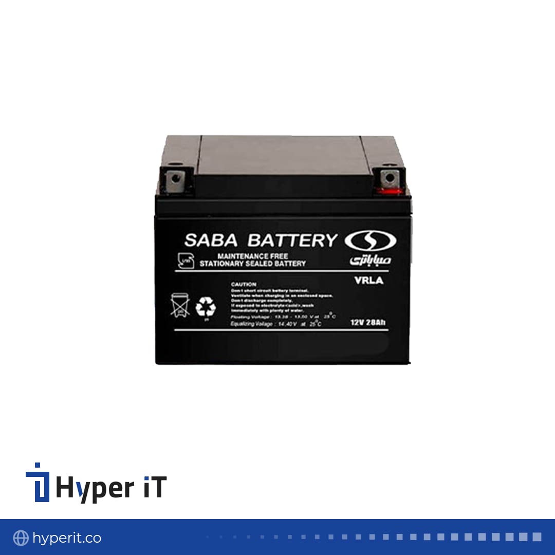 باتری یو پی اس 28 آمپرساعت صباباتری (SABA BATTERY) 12 ولت