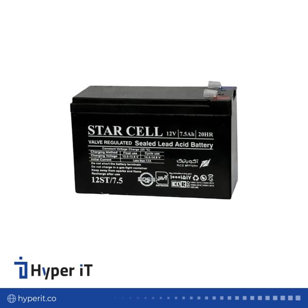 باتری یو پی اس 7.5 آمپرساعت استارسل (StarCell) 12 ولت