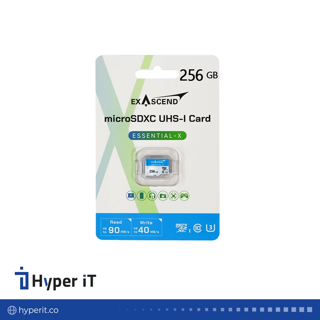 کارت حافظه MicroSDXC اگزاسند ExAscend Essential-X U3 C10 90MB/s ظرفیت 256GB