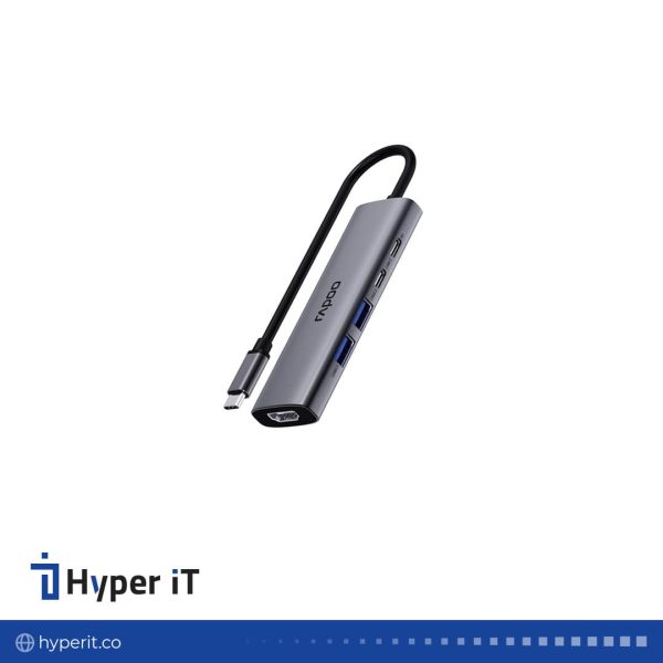 تبدیل پورت و اتصال رپو مدل XD51 تایپ سی به اچ دی ام آی + PD+USB3+Usb-C