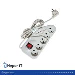 چندراهی برق و محافظ ولتاژ 5خانه تکسان مدل TS-110 به طول 3 متر